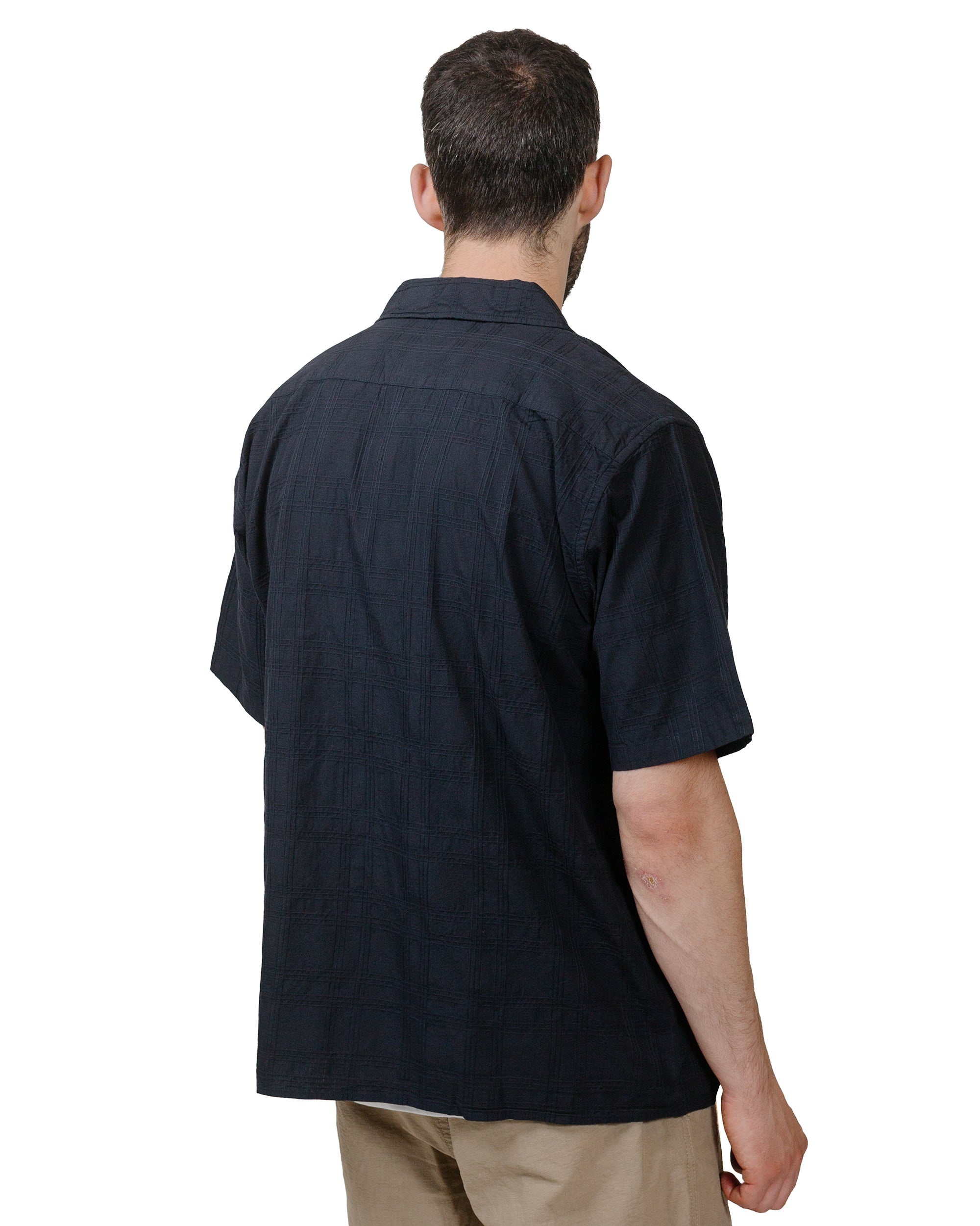 Carsten Relaxed Dobby Check Shirt Dark Navy - 3