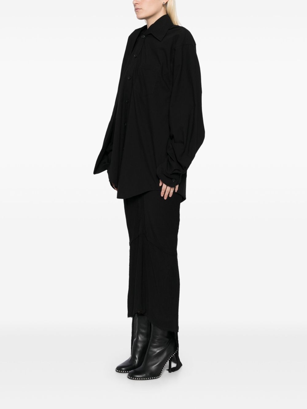 asymmetric collar blouse - 3