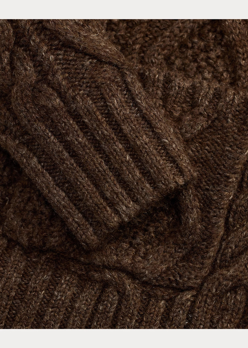 Heathered Aran-Knit Shawl Cardigan 3