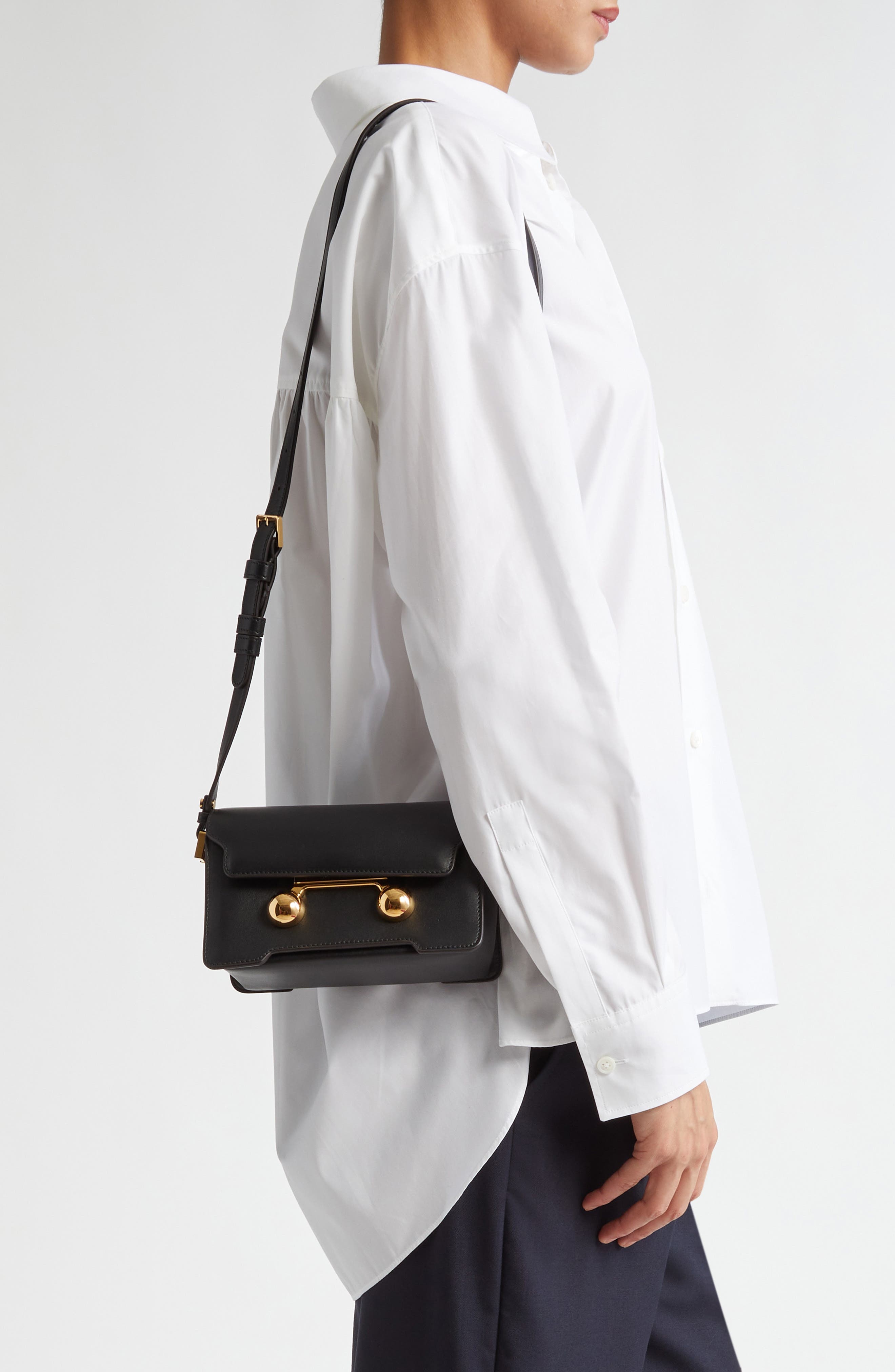 Marni Mini Trunkaroo Leather Shoulder Bag in Black at Nordstrom - 2