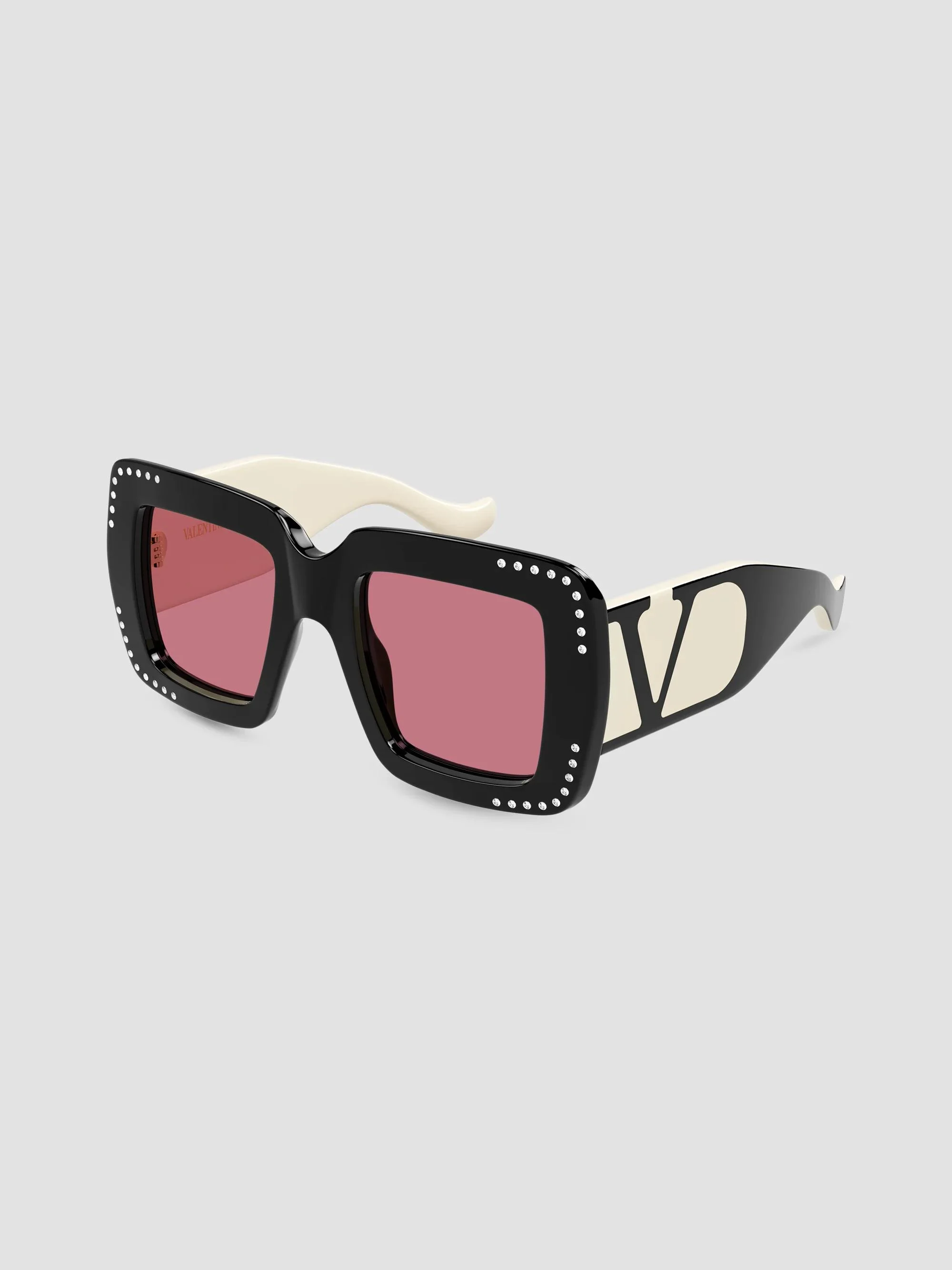 Women's V Logo Vg0056S Viva Superstar 51MM Crystal Squared Sunglasses - Black - 1