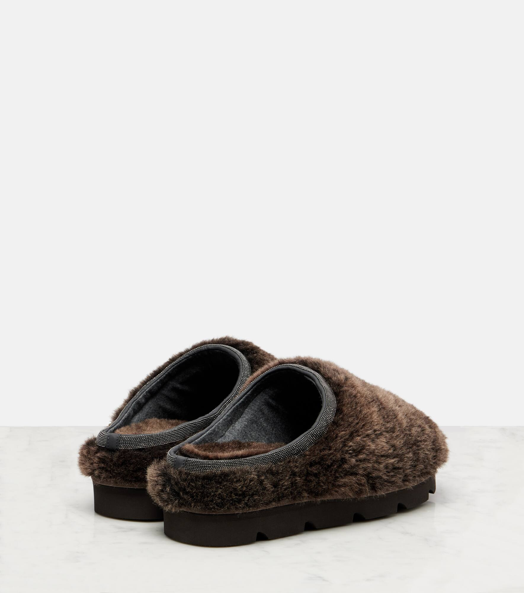 Monili shearling slip-on shoes - 2