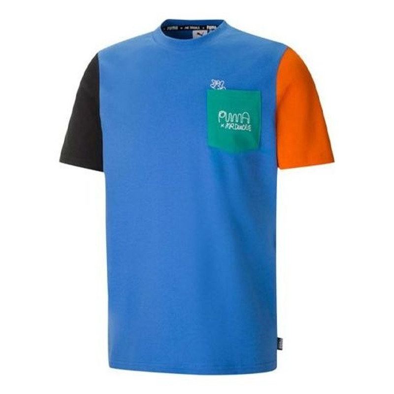 PUMA x Mr Doodle Crossover Casual Sports Round Neck Short Sleeve Blue 530652-83 - 1