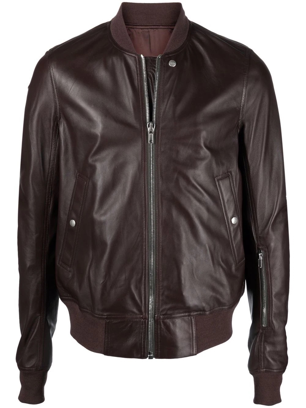 zip-up leather jacket - 1