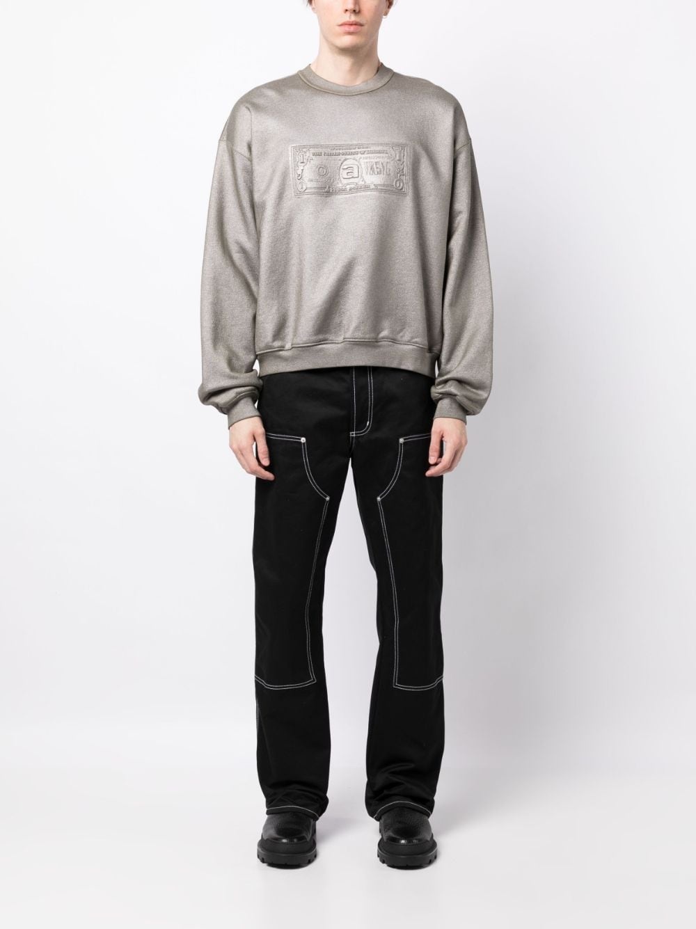 alexanderwang ダークグレー スウェット M Designer High Waisted Sweatpants | Terry Sweatpants