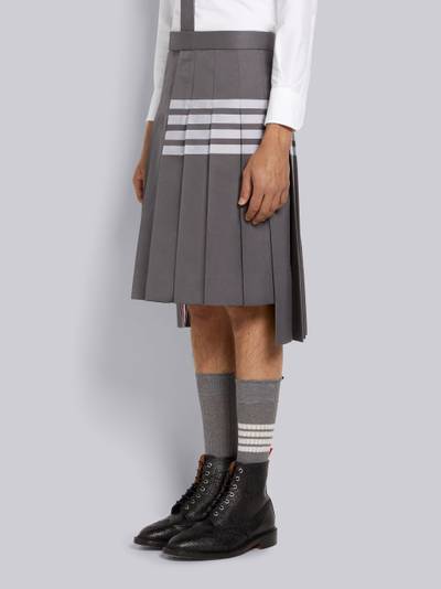 Thom Browne Medium Grey Hairline Madras Check Backstrap Pleated Knee Length Skirt outlook