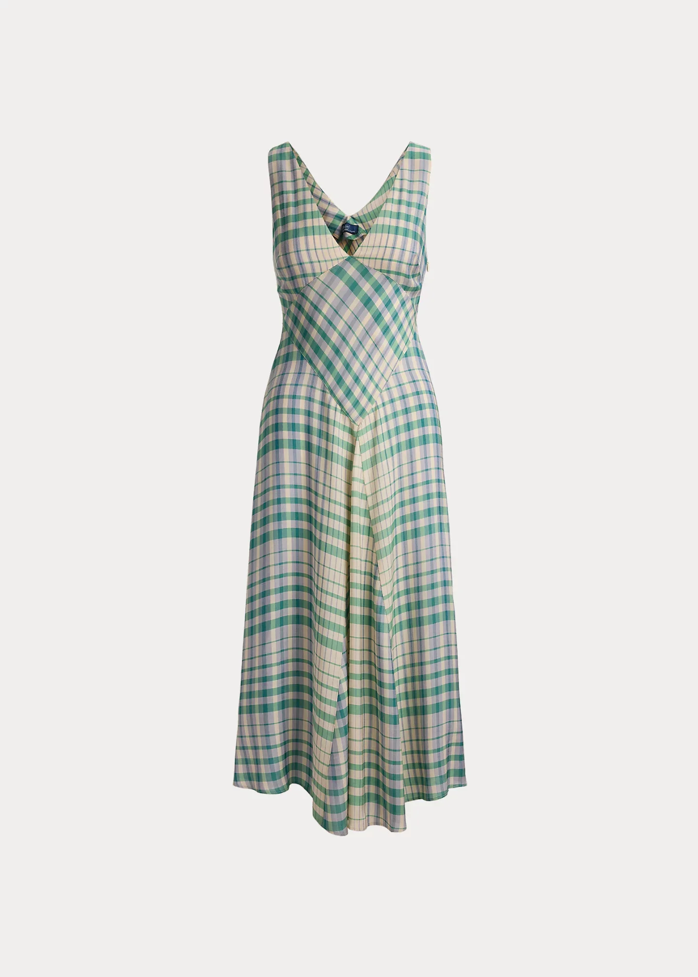 Plaid Paneled Sleeveless Dress - 1