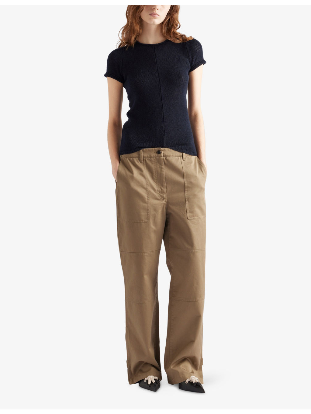 High-Rise Wide-Leg Cotton Chino Trousers - 2