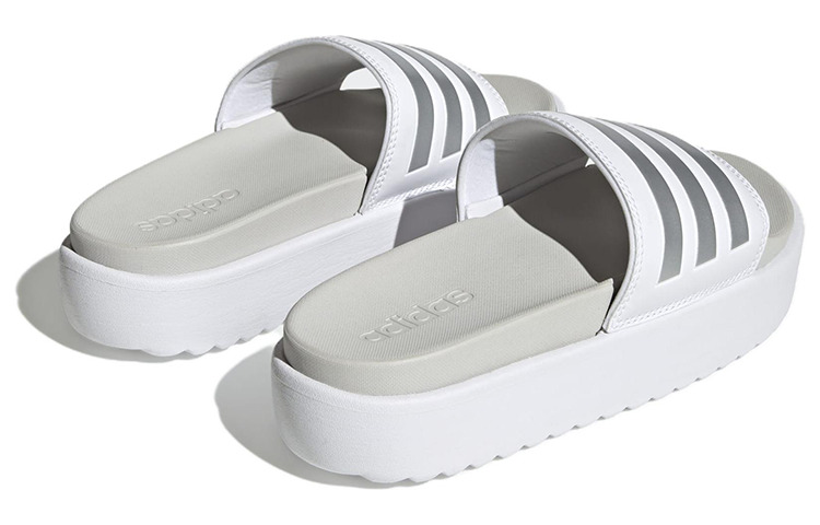 (WMNS) adidas Adilette Platform Slide 'White Zero Metallic' IE9703 - 4