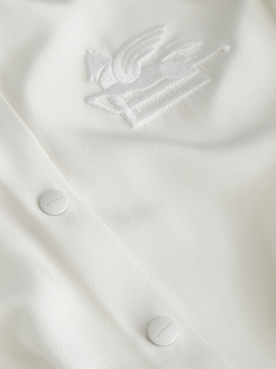 CRÊPE DE CHINE SHIRT WITH EMBROIDERED PEGASO - 6