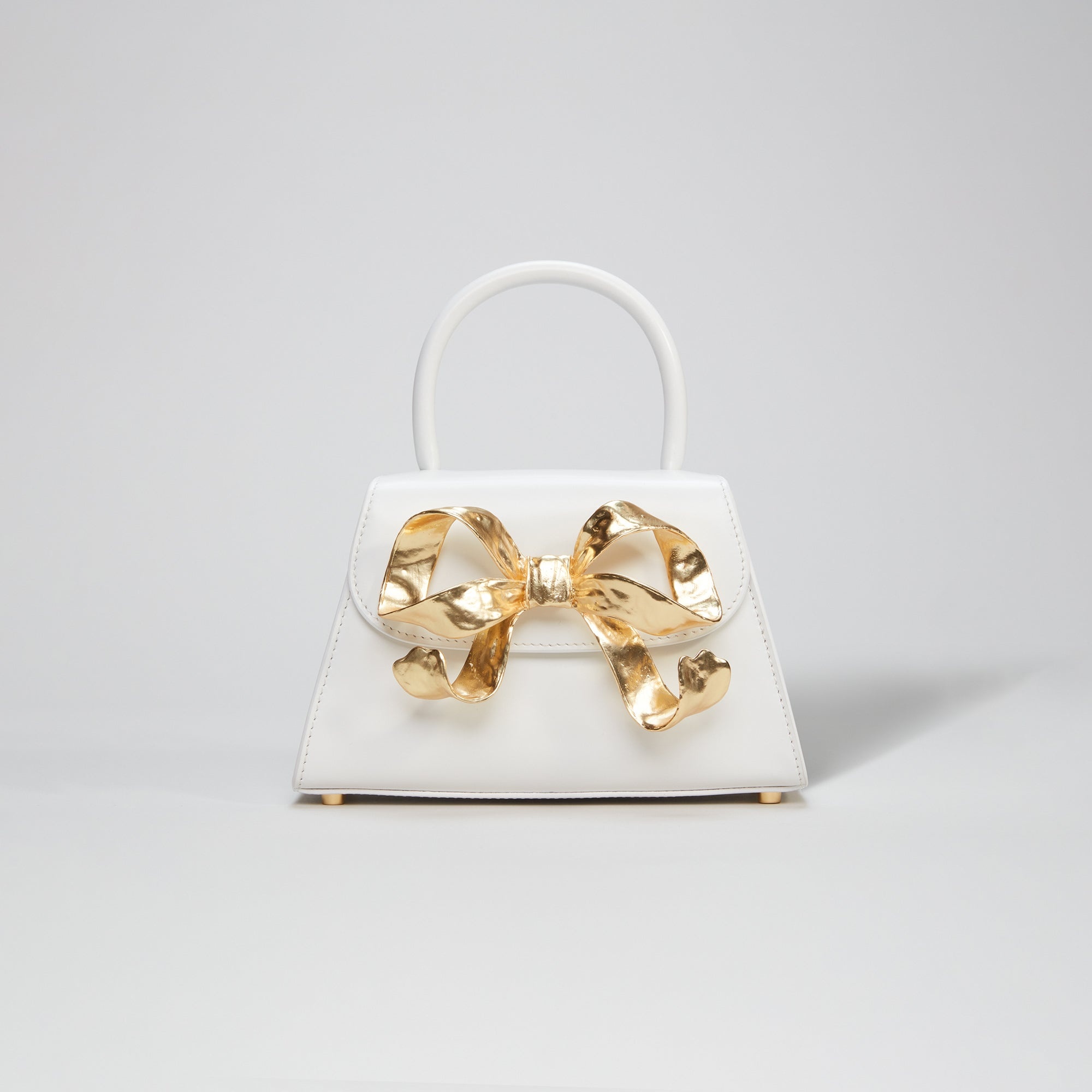 The Bow Mini in White with Gold Hardware - 1