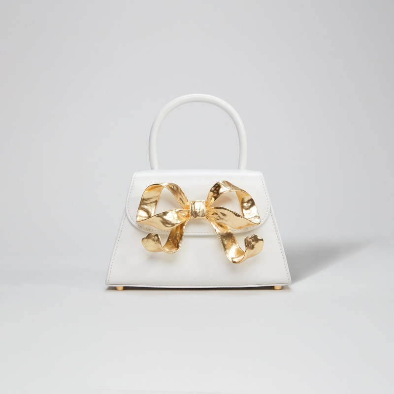 The Bow Mini in White with Gold Hardware 1