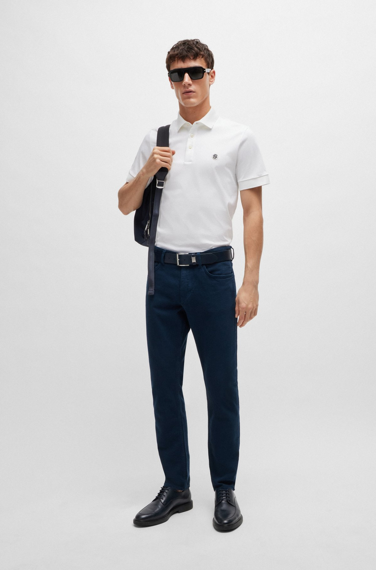 SLIM-FIT JEANS IN BLACK MECHANICAL-STRETCH DENIM - 3
