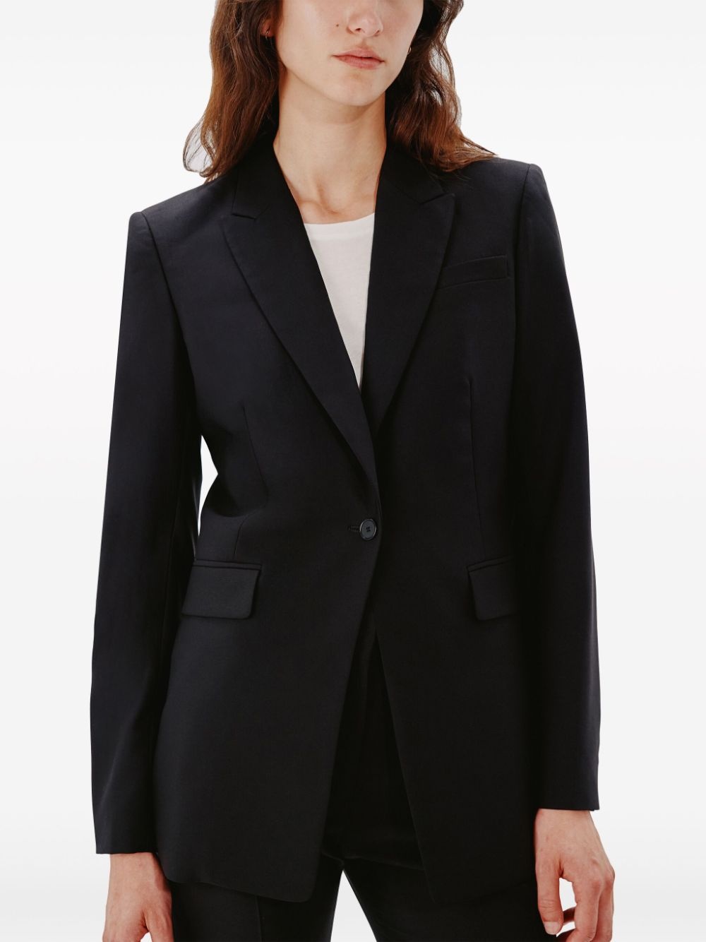 single-breasted merino wool blazer - 3