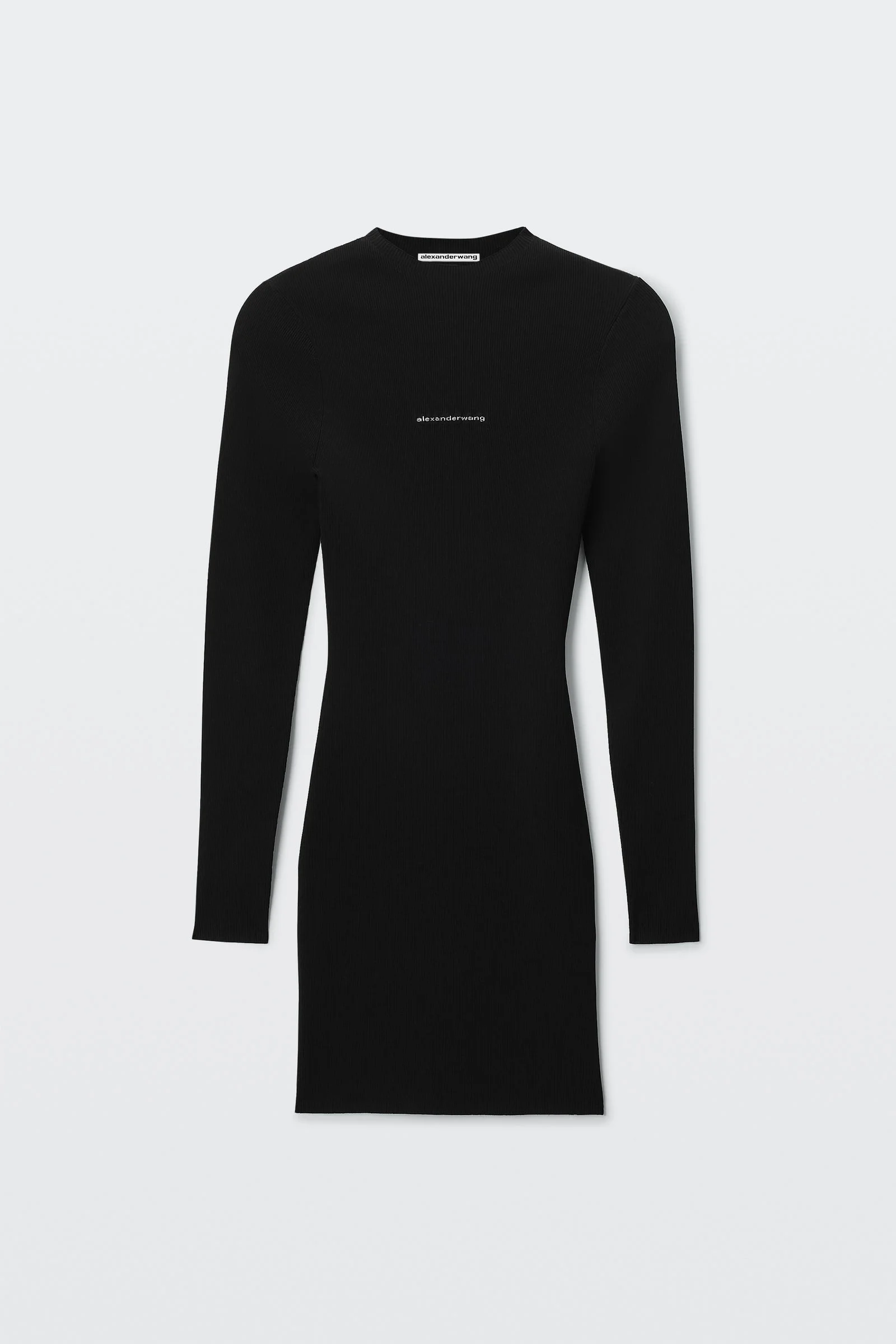 textured logo crewneck dress - 1