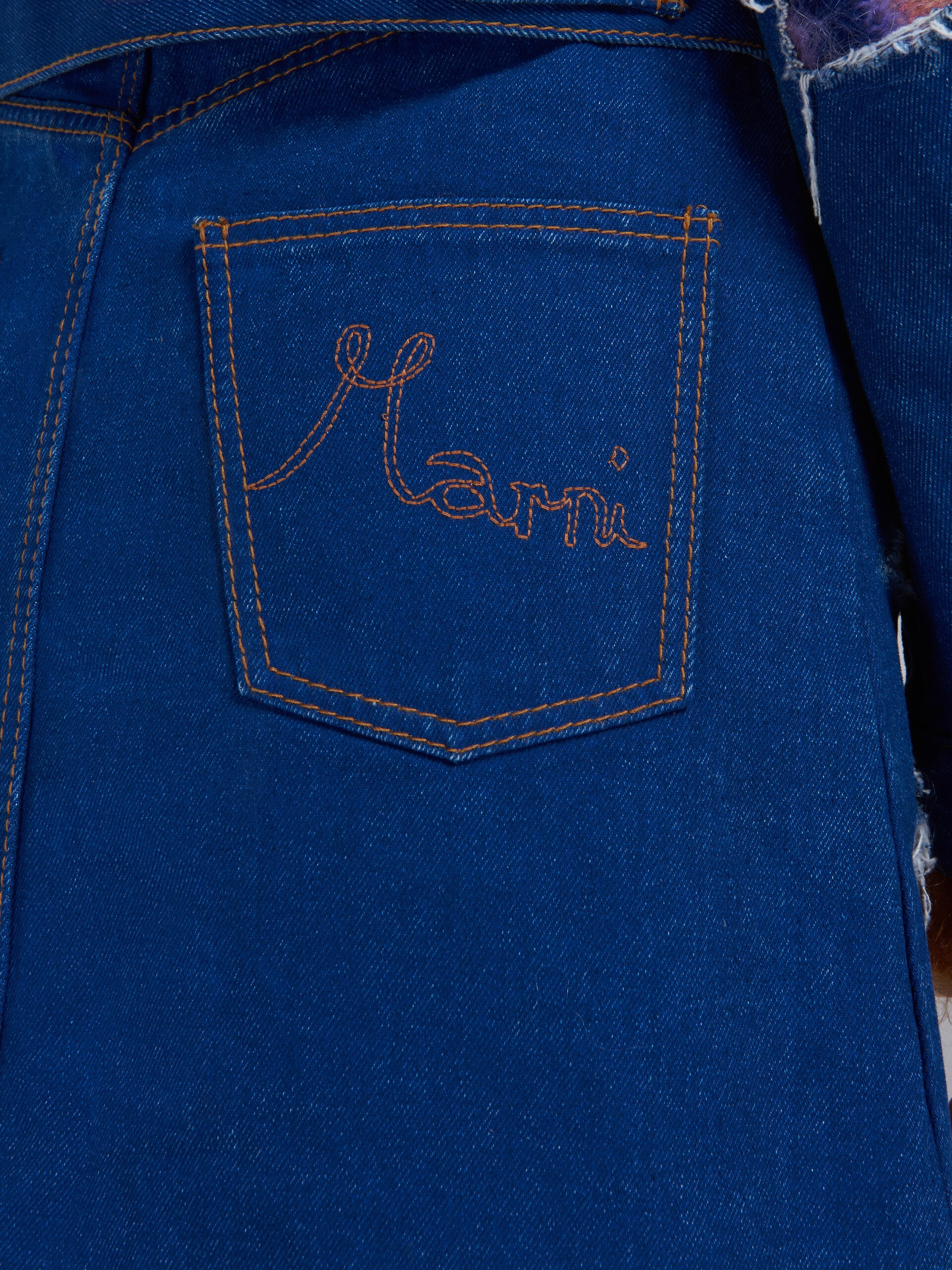 BLUE DENIM AND MOHAIR SKIRT - 4