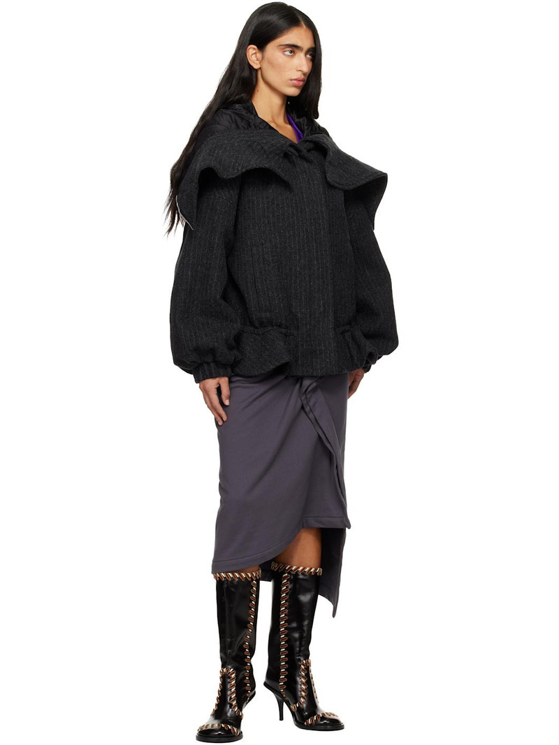 Dries Van Noten Gray Wool Melton Jacket outlook