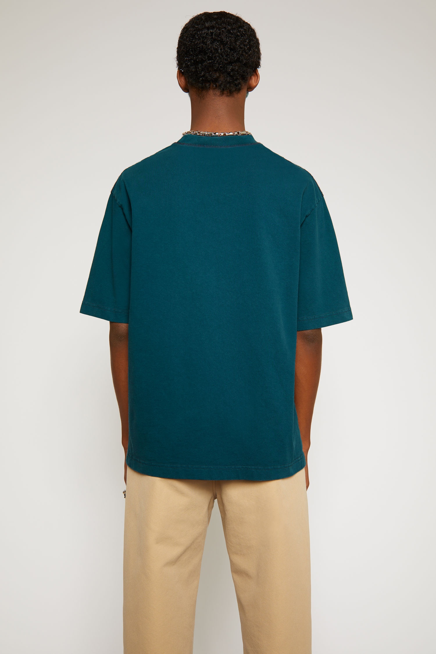 Reverse-logo t-shirt deep petrol - 3