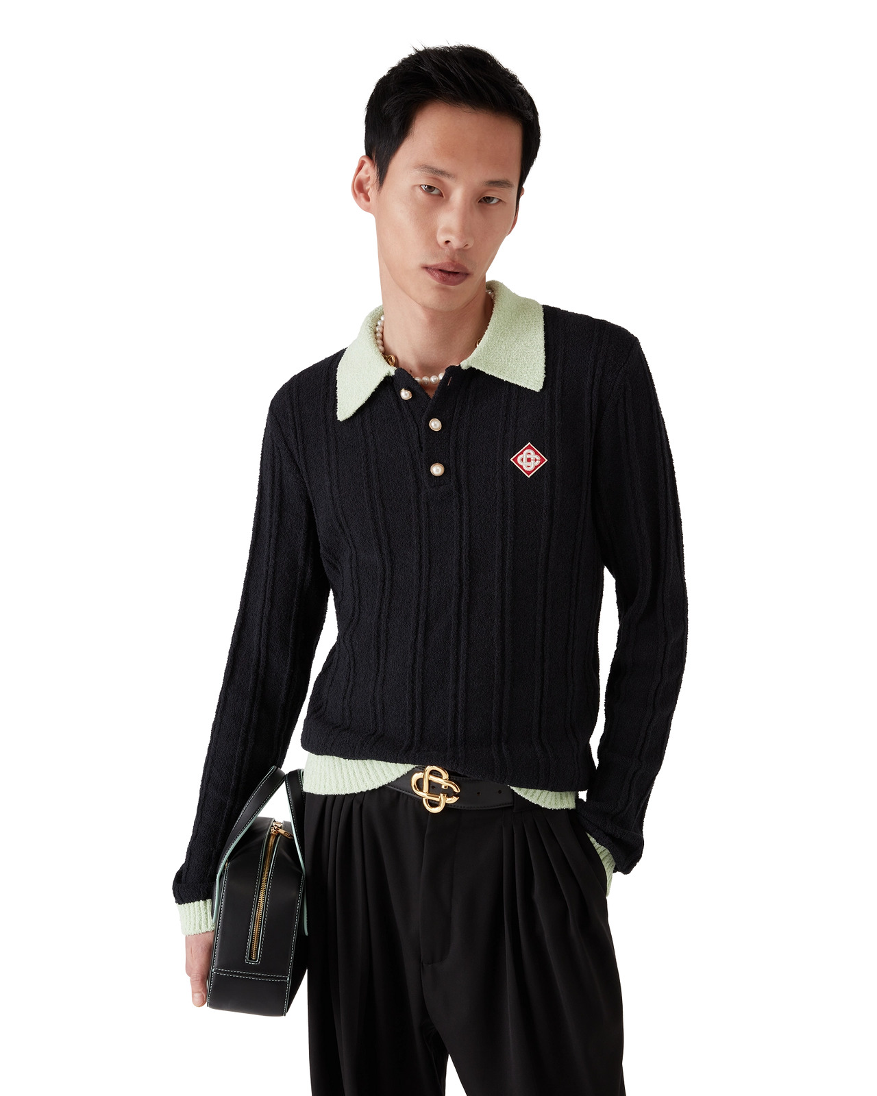 Boucle Long Sleeve Polo Shirt | Casablanca Paris - 4