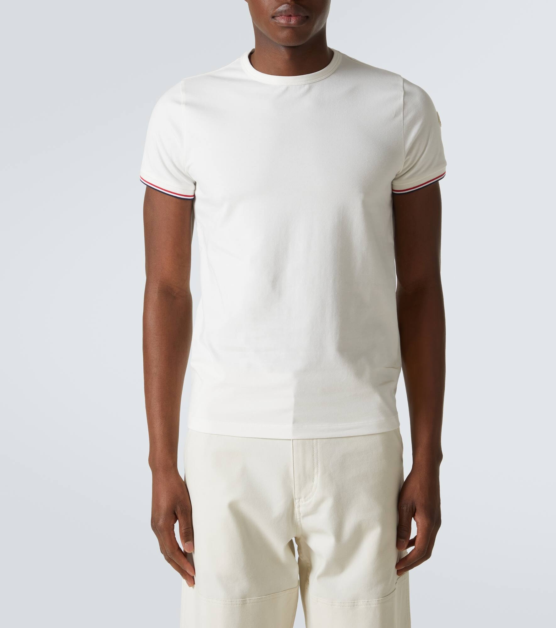 Tricolor cotton-blend jersey T-shirt - 3