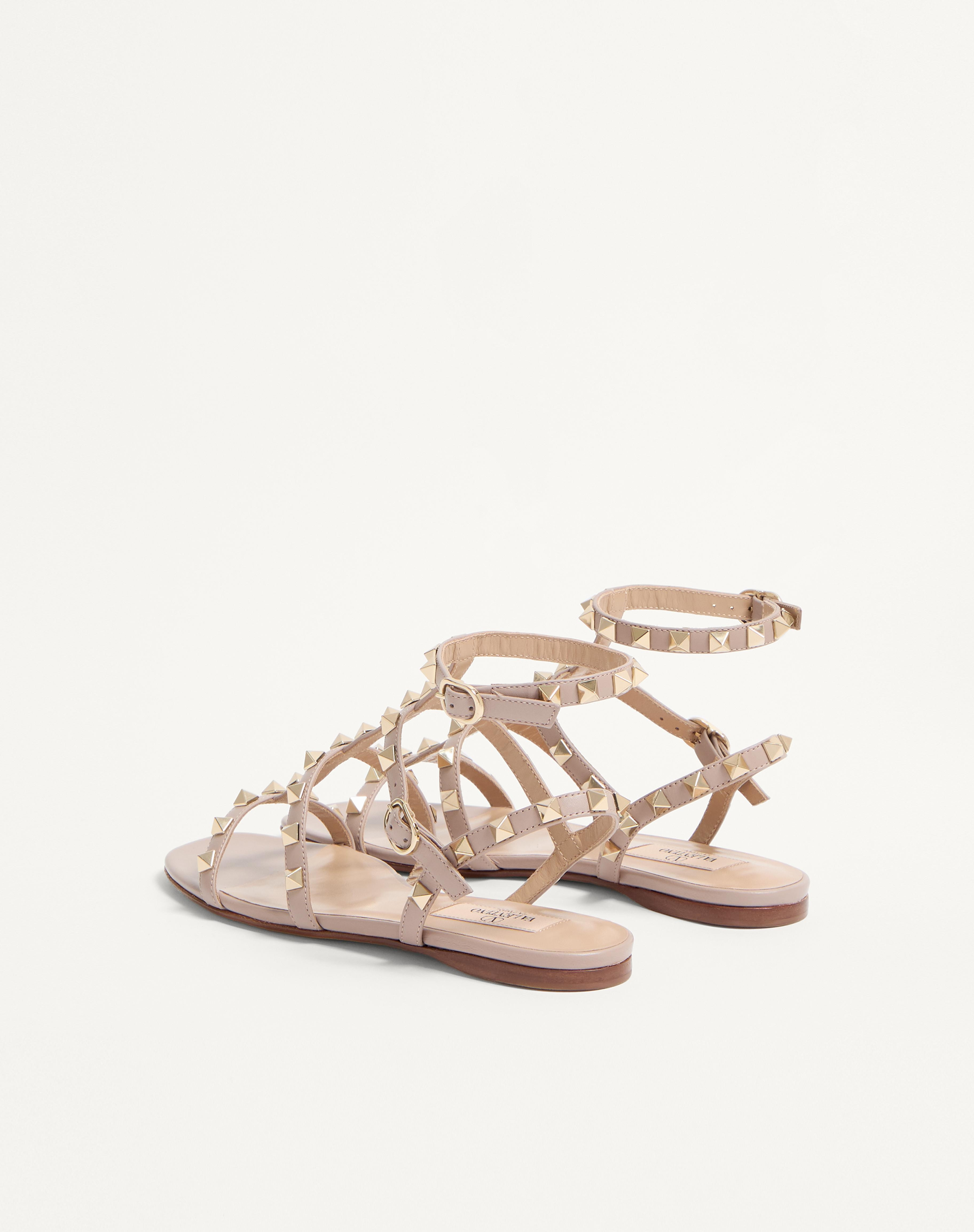 ROCKSTUD FLAT CALFSKIN SANDAL WITH STRAPS - 5