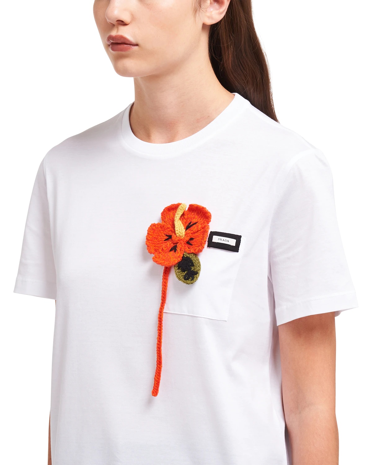 Jersey T-shirt with floral appliqué - 5