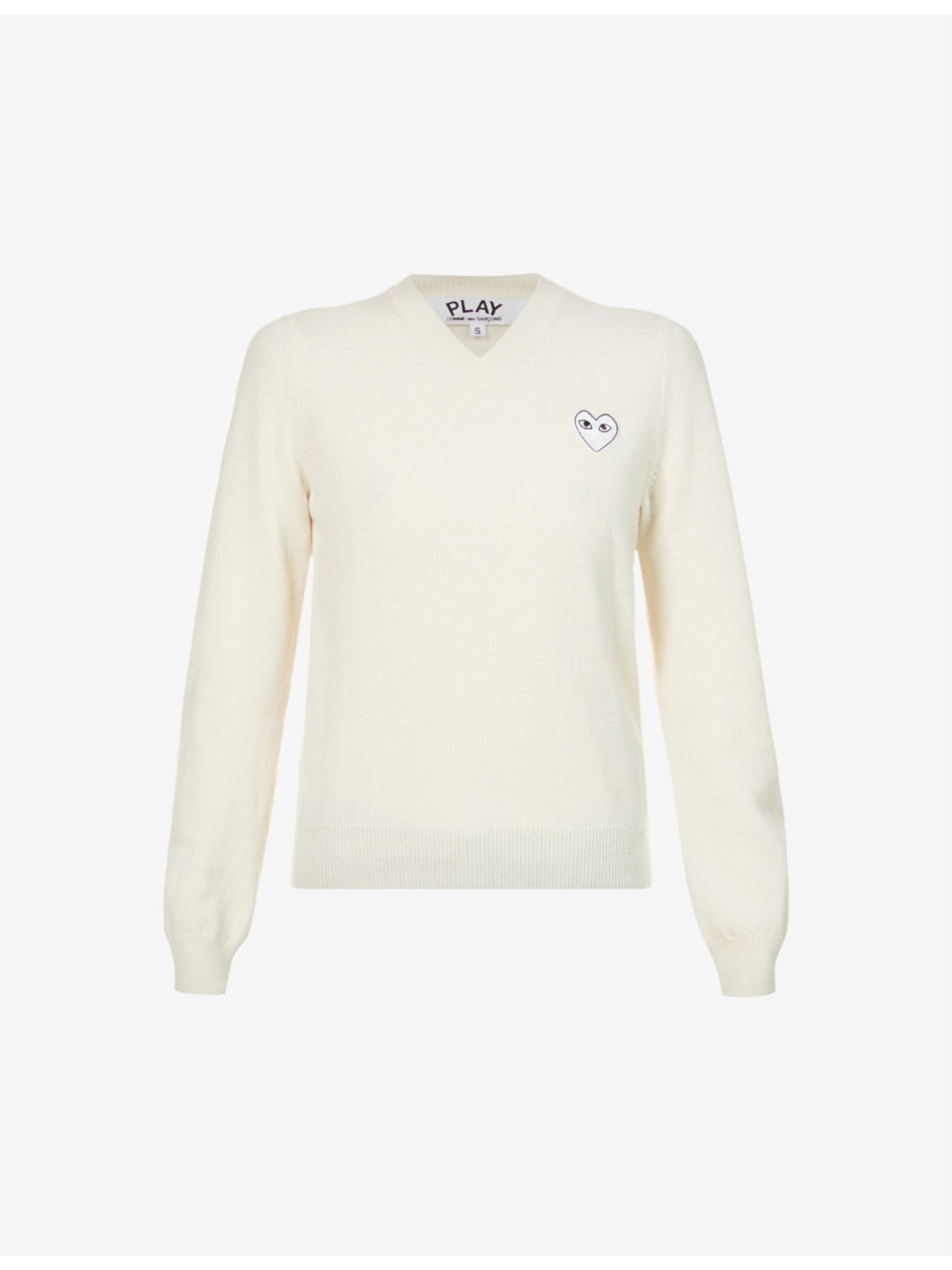 Heart-embroidered wool jumper - 1
