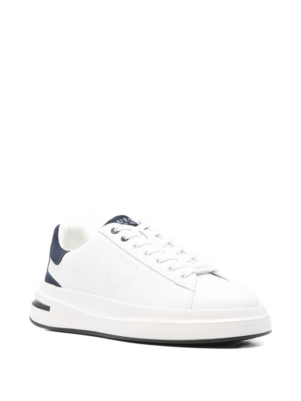 panelled leather sneakers - 2