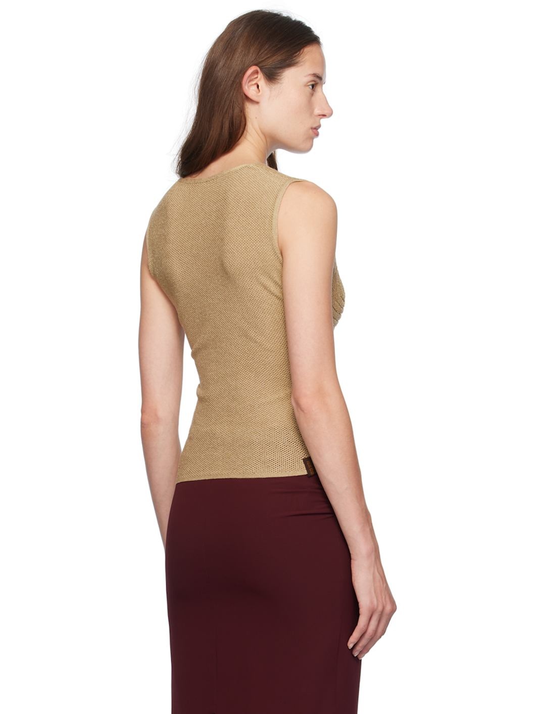 Beige Sweetheart V-Neck Tank Top - 3