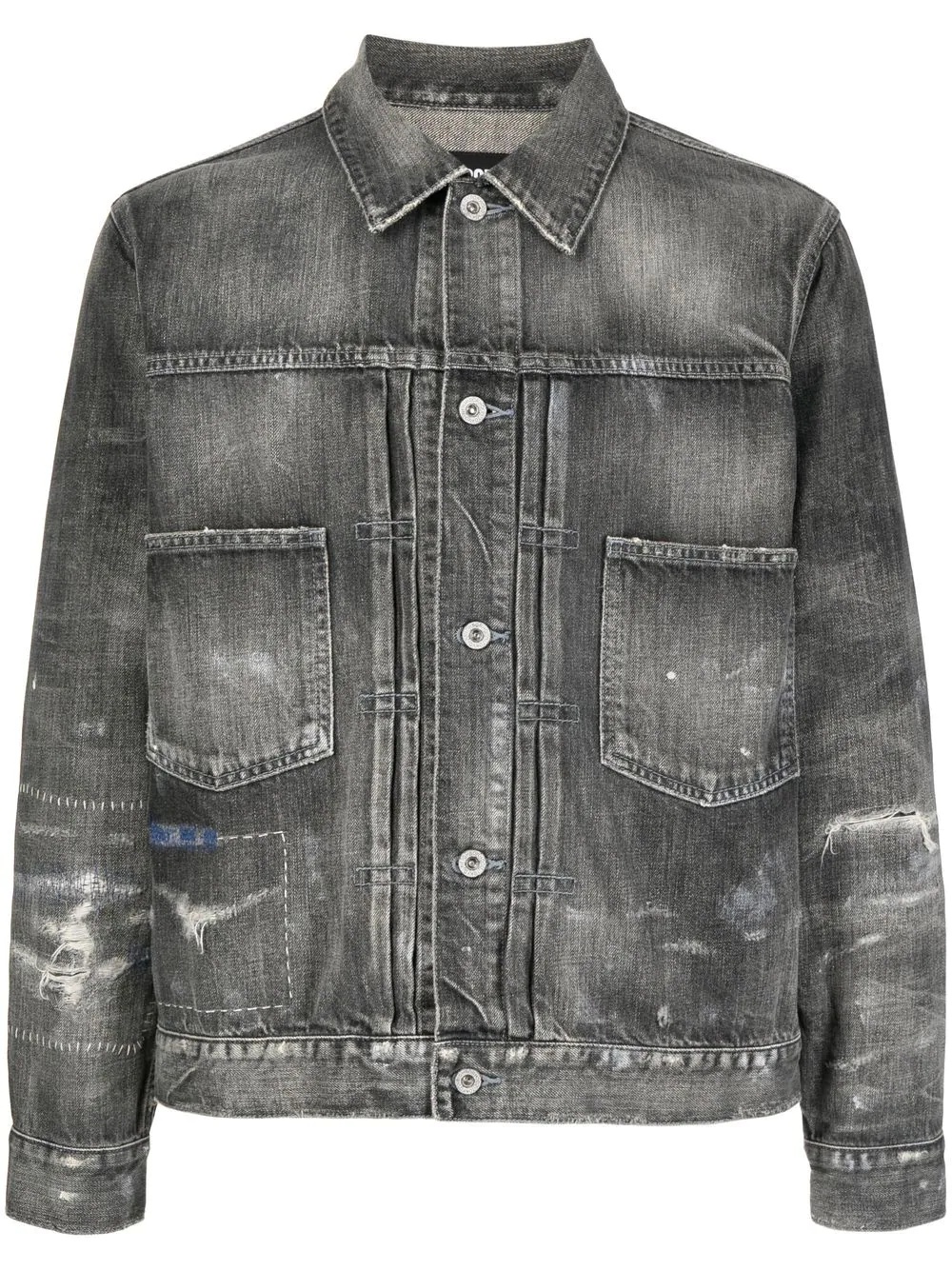 distressed denim jacket - 1