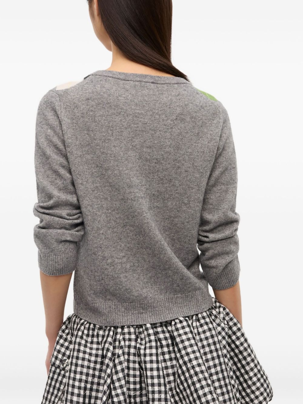 argyle-pattern cardigan - 4