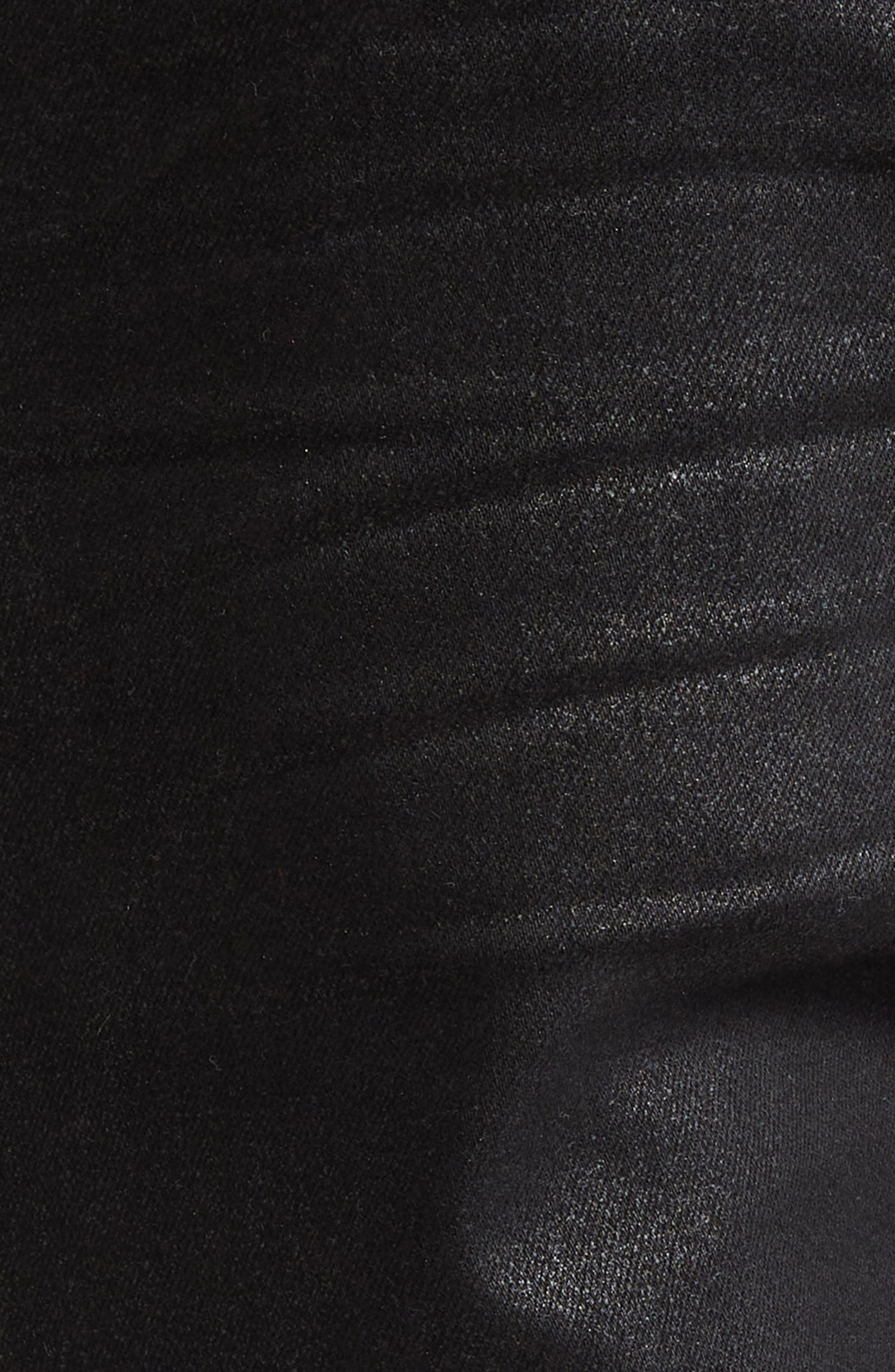 AMIRI WAX MX1 Leather Patched Distressed Jeans in Black at Nordstrom - 7