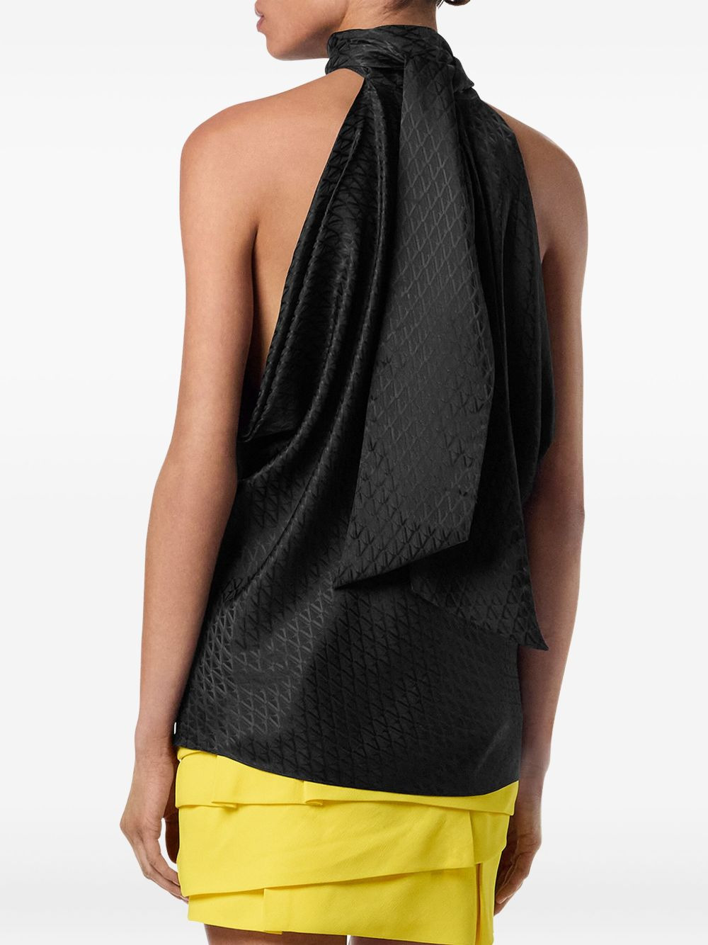 neck-tie textured top - 4