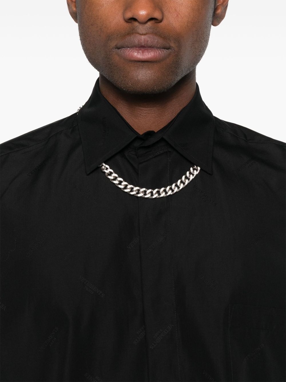 logo-embroidered shirt - 5