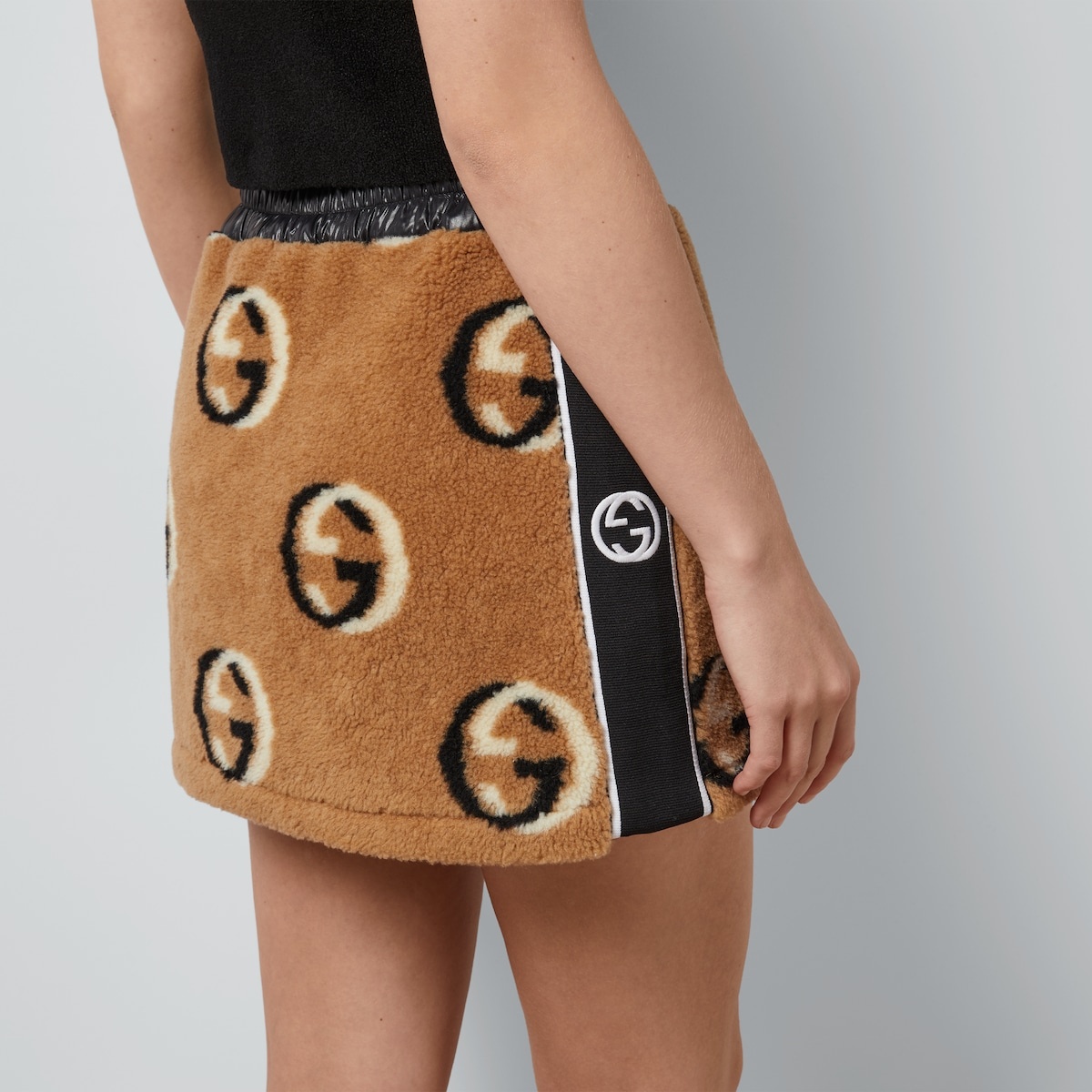 GG wool fleece jacquard skirt - 6