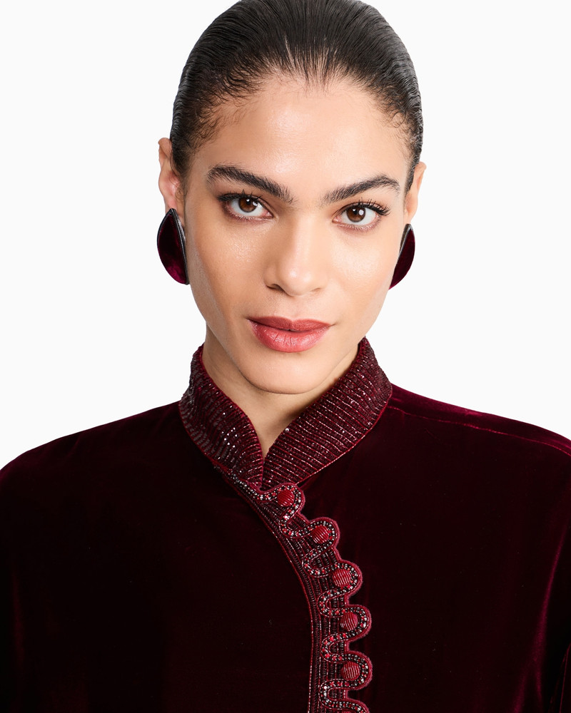 BRASS DROP EARRINGS COVERED IN VELVET 3