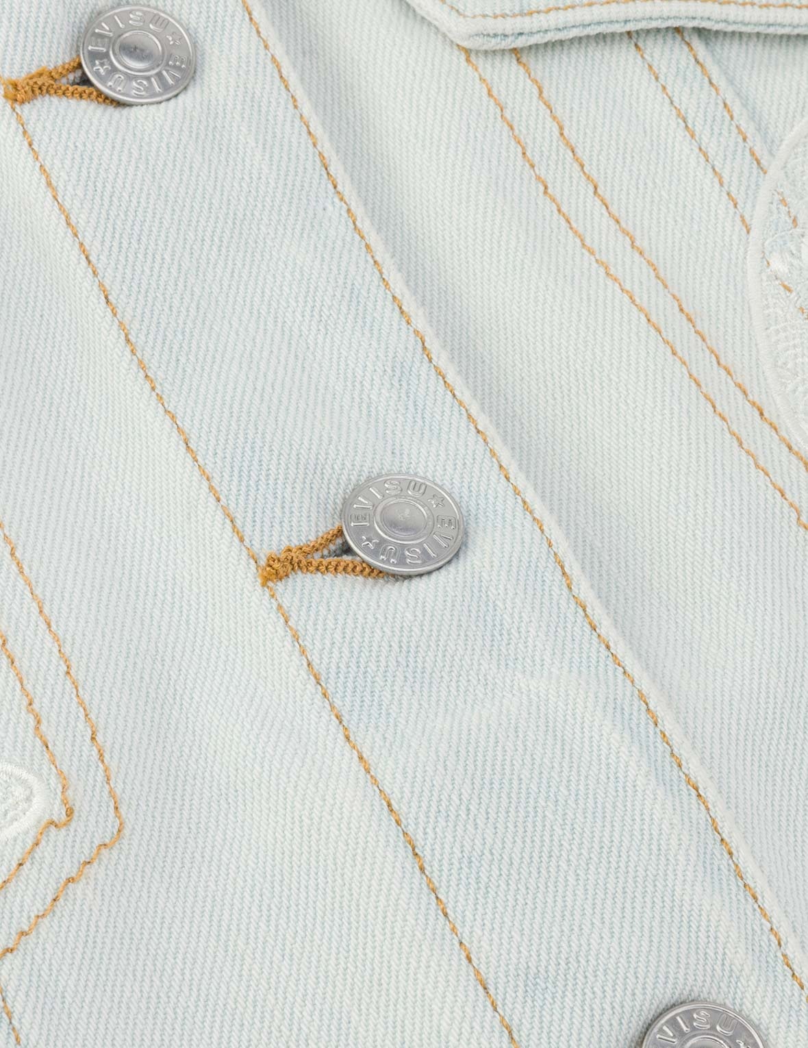 Hummingbird and Magnolia Embroidery Loose Fit Quilted Denim Jacket - 8