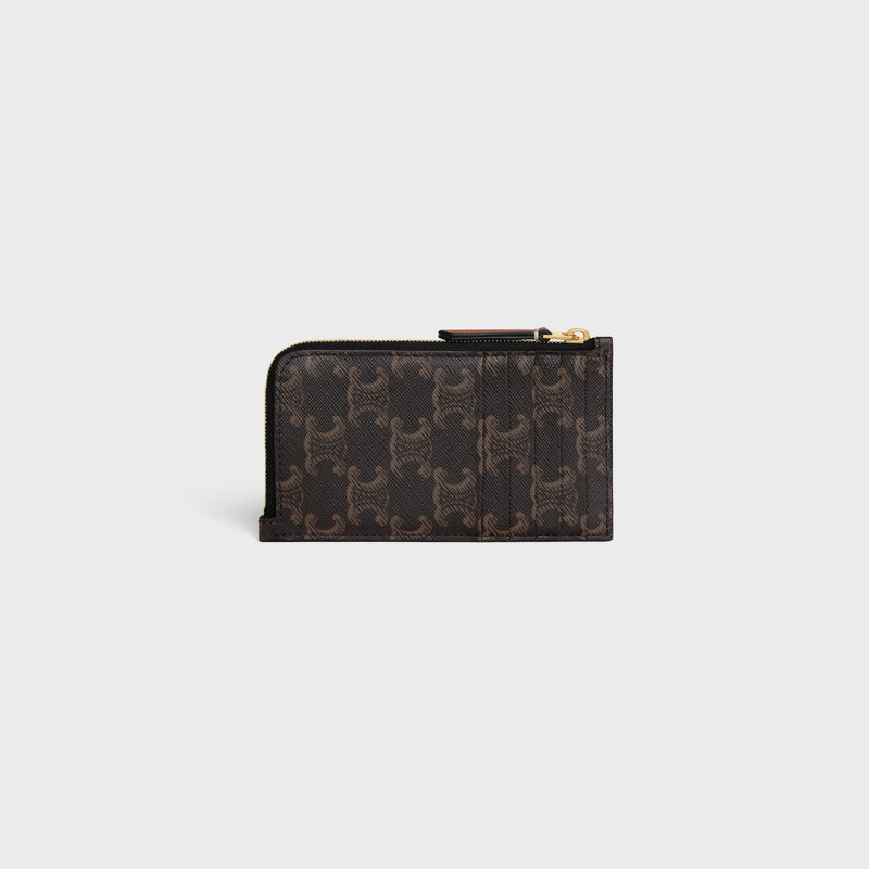 LONG ZIPPED CARD HOLDER IN Triomphe Canvas and Calfskin 4