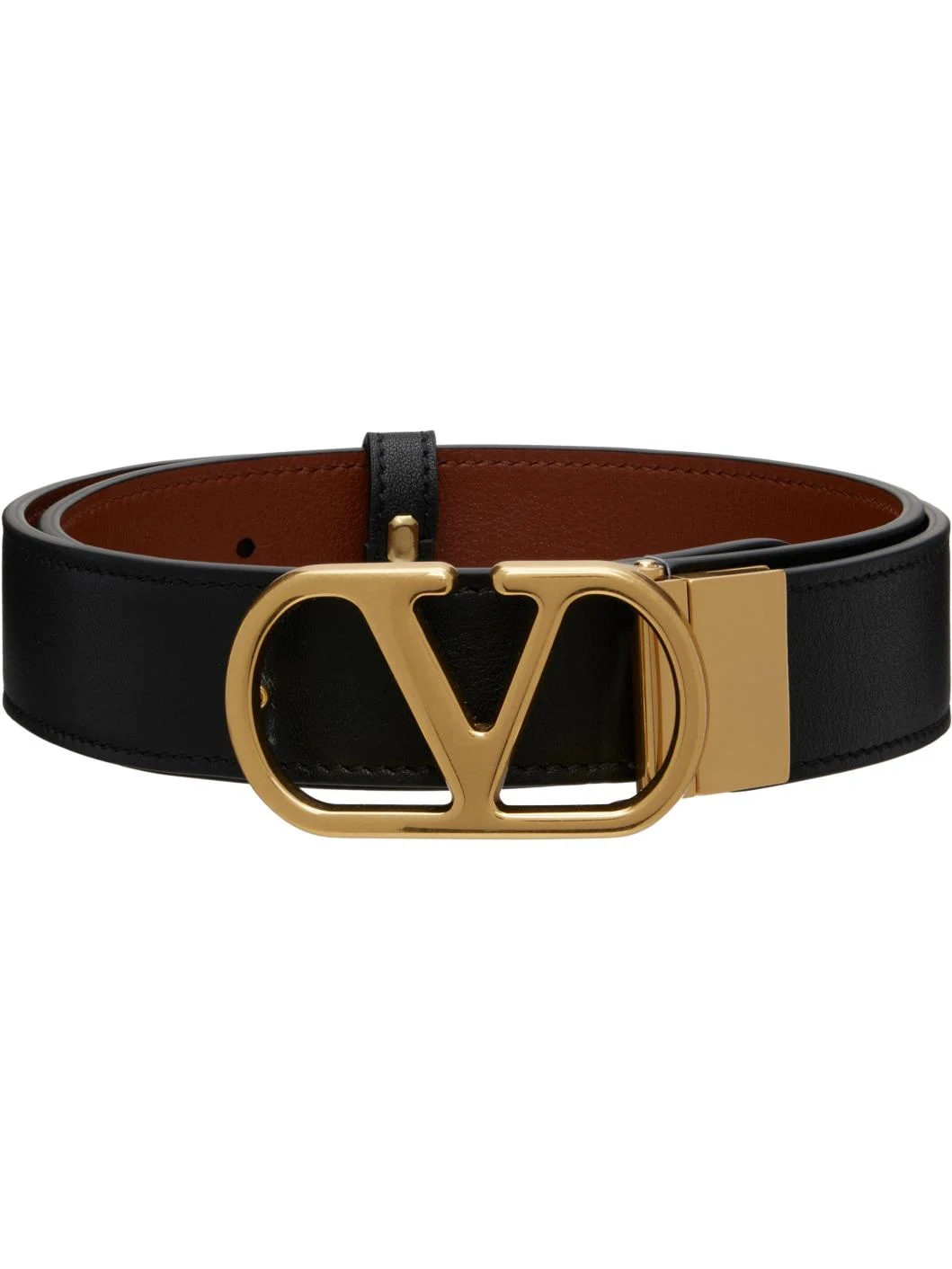 Black VLogo Signature Reversible Belt - 1