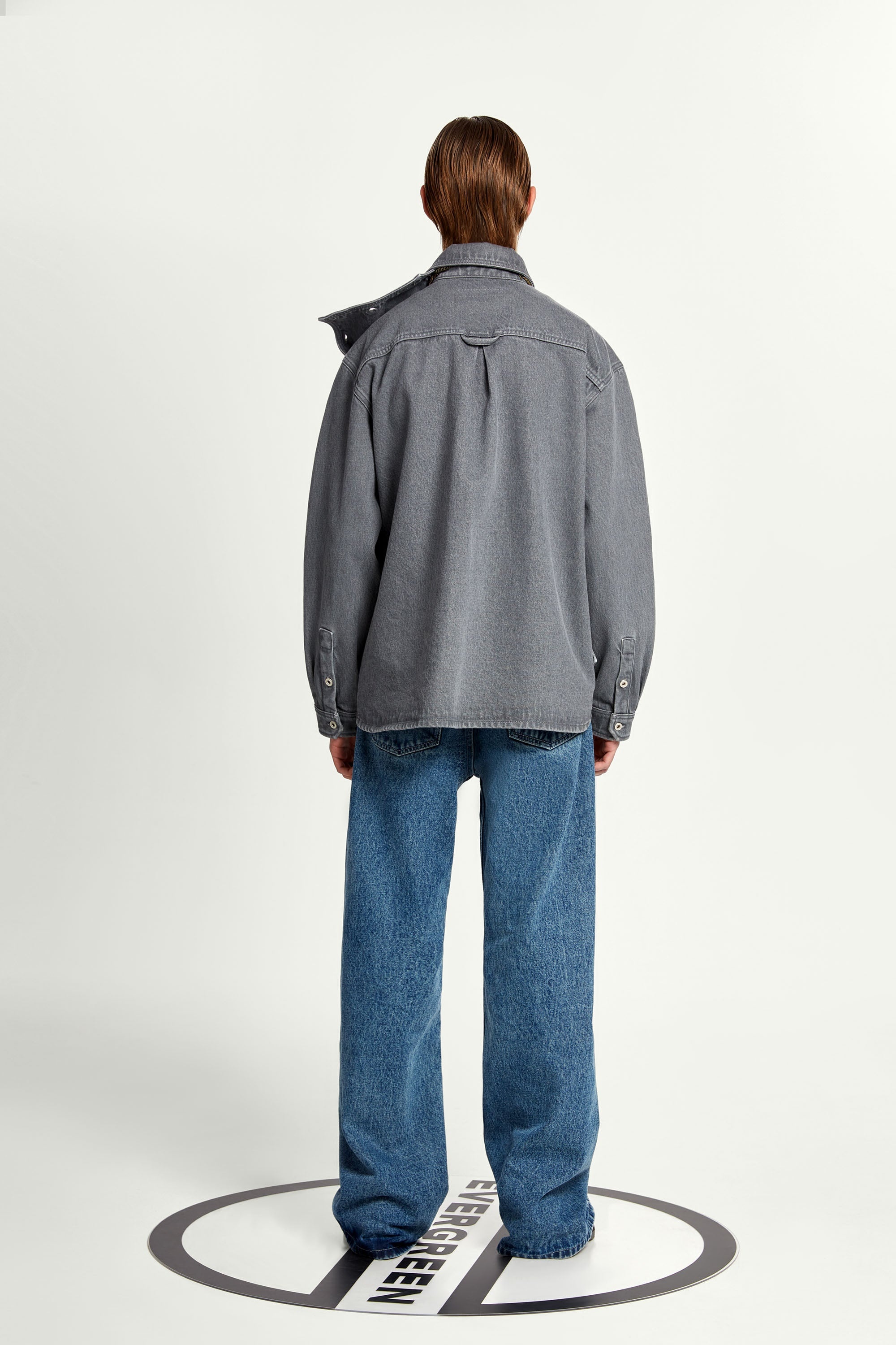 Classic Button Panel Denim Shirt - 8
