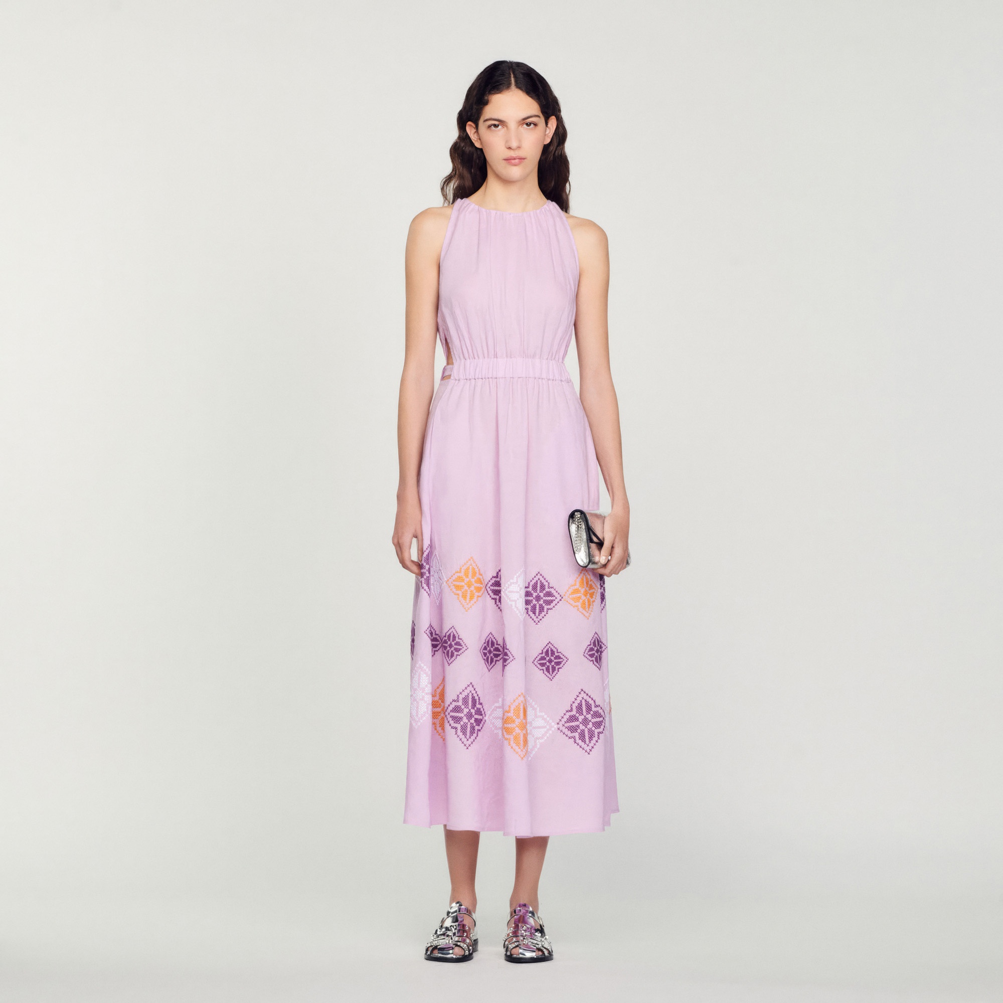 Long embroidered linen dress - 2