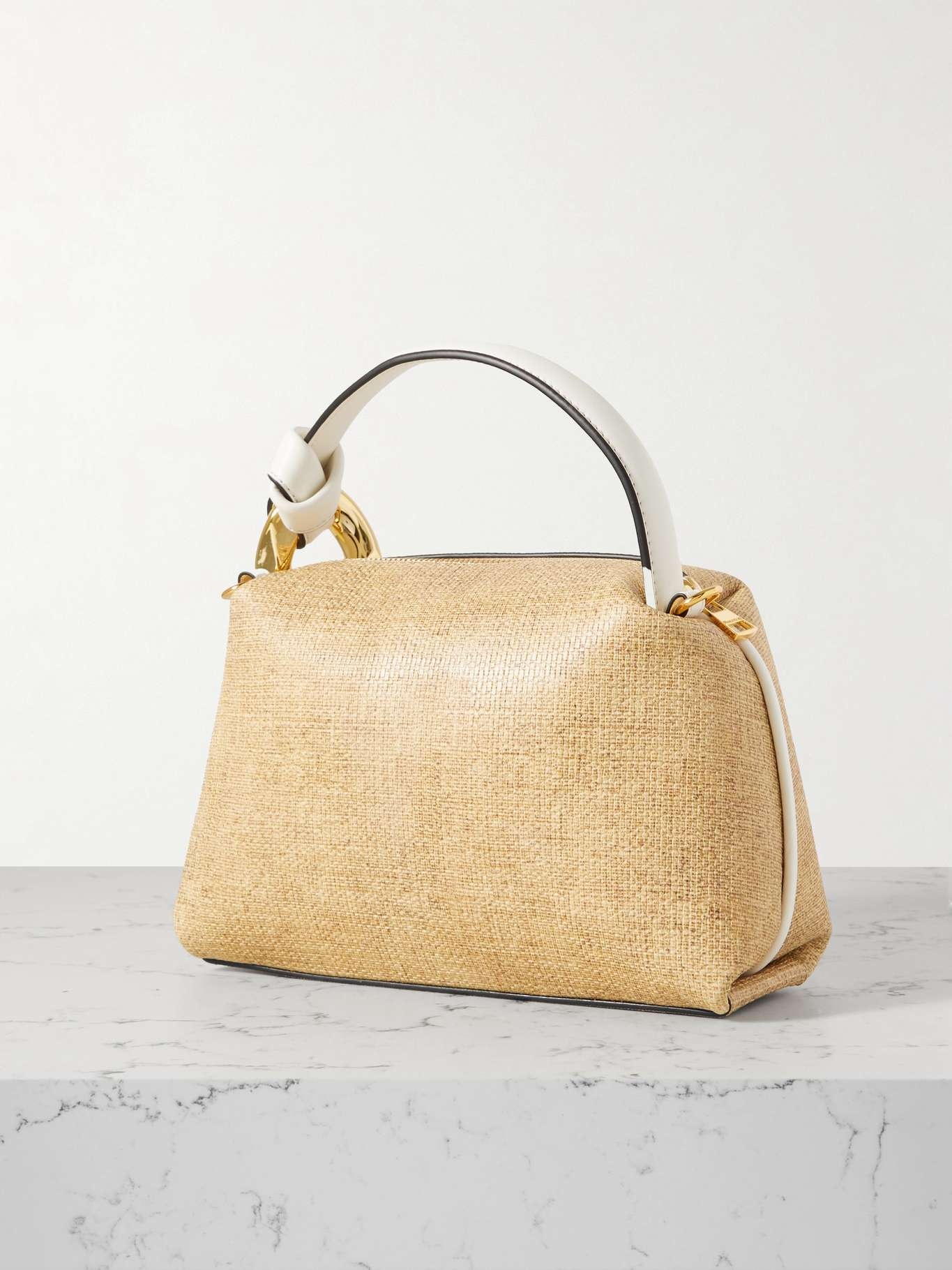 JWA Corner small chain-embellished printed textured-leather shoulder bag - 3