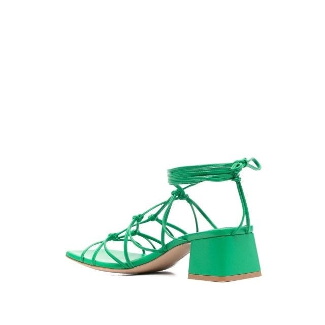 Green wide heel sandals - 3