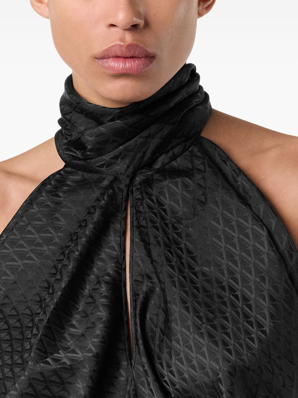 neck-tie textured top - 5