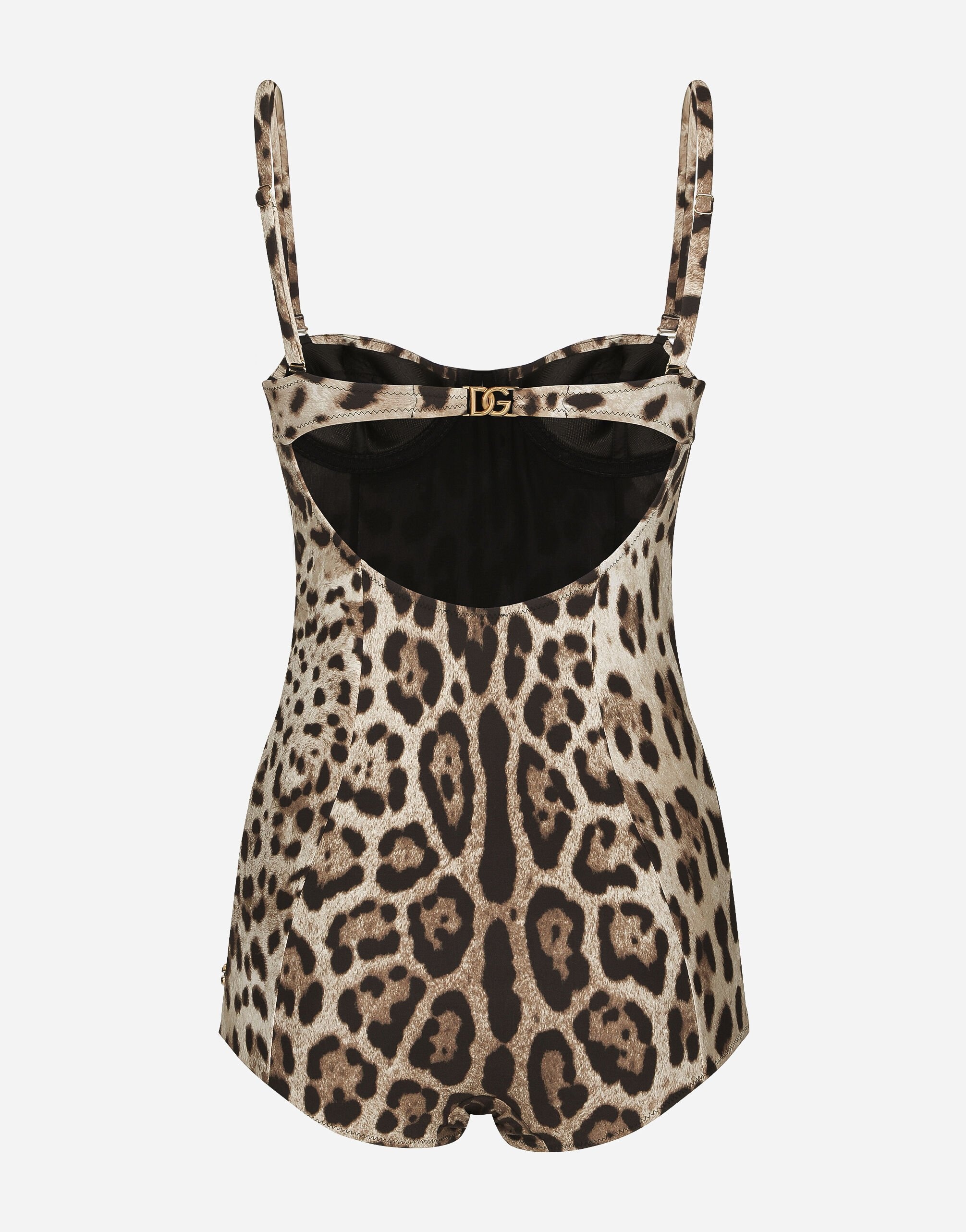 Leopard-print one-piece balconette swimsuit - 2