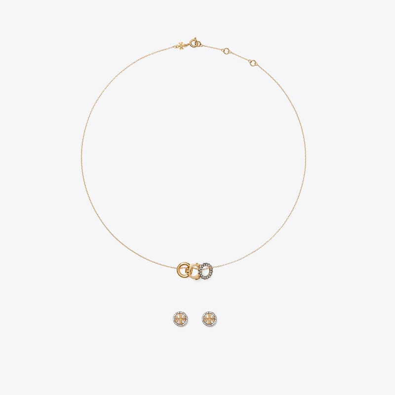 Icon Pavé Necklace and Earring Set 1