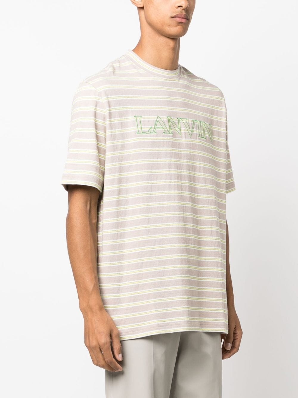 striped logo-embroidered T-shirt - 3