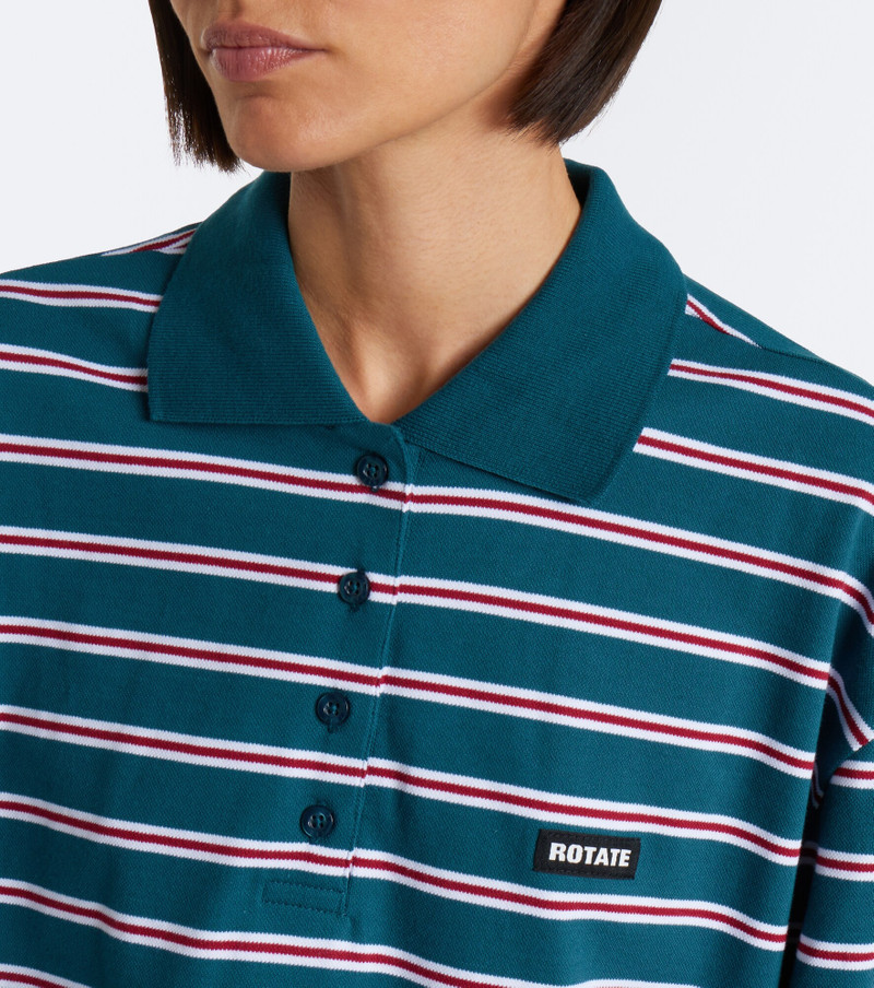 Striped cotton-blend piqué polo sweater 3