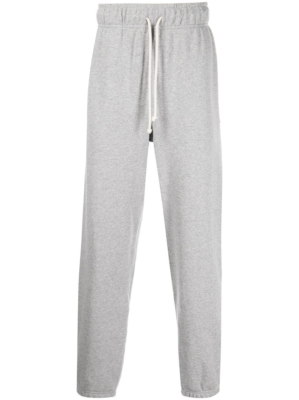 drawstring cotton track pants - 1