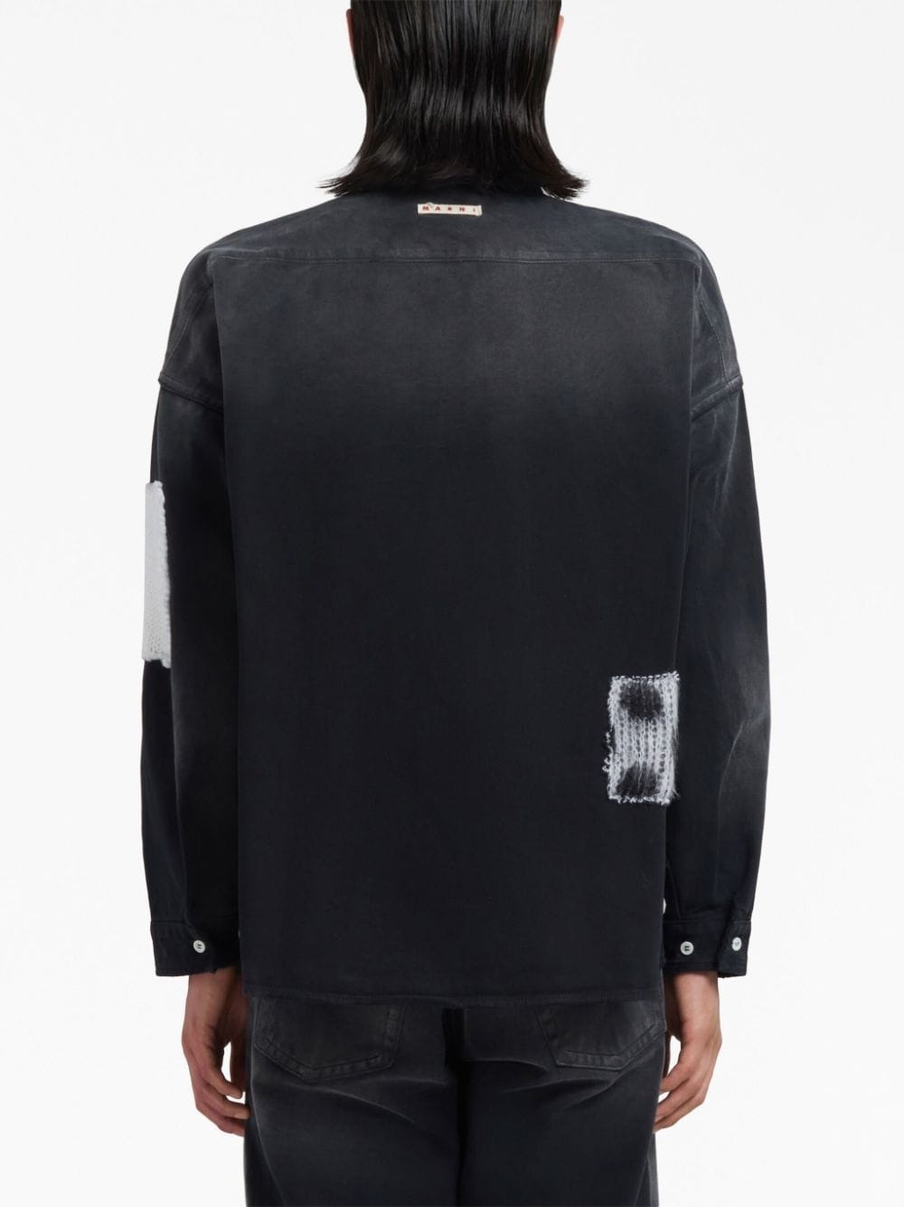 patchwork-detail cotton shirt - 4